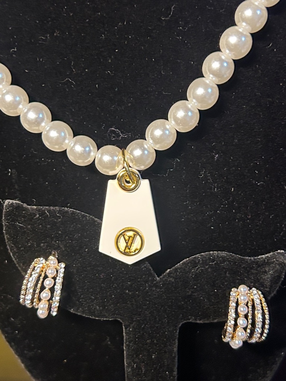 Necklace with Gold Accent Tag and bracelet &Earrings(solid)